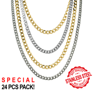 24pcs PCK - Stainless Steel Assorted Necklace Pack - $2.50 Per Piece!