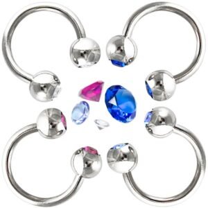 Surgical Steel Jeweled Circular Barbell