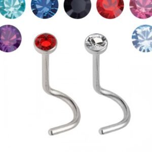 24pcs PCK - 18GA - 20GA -Jeweled Surgical Steel Nose Screw