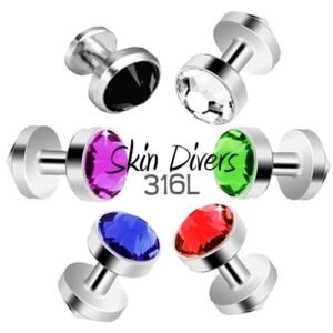 Surgical Stainless Steel Internally Threaded Jeweled Skin Diver