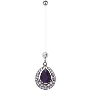 Flexible PTFE Tear Drop Shaped Pregnancy Dangling Belly Ring