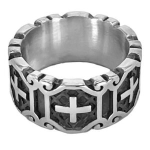 Stainless Steel Cross Ring