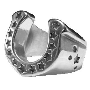 Stainless Steel Horseshoe with Stars Rings
