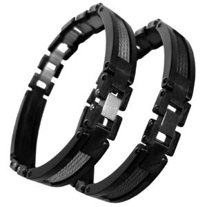Stainless Steel Bracelet with Cable (8.5 IN)