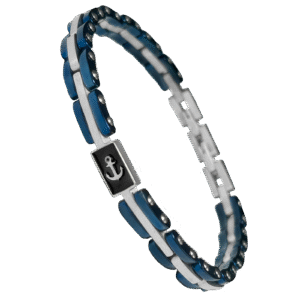 Stainless Steel Blue pvd Bracelet with Anchor