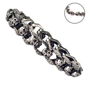 Stainless Steel Skull Links Bracelet