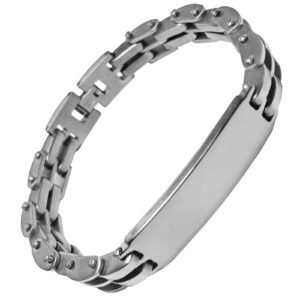 Stainless Steel Bracelet with ID center