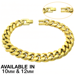 Stainless Steel Gold PVD Cuban Link Bracelet