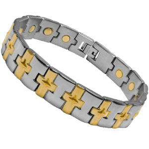 Stainless Steel Magnetic Two Tone Bracelet