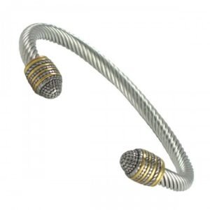Stainless Steel Cable Wire Ball Design Bangle Bracelet