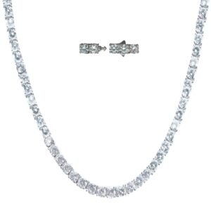 Stainless Steel Clear Tennis Necklace