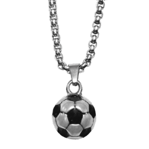Stainless Steel Soccer Pendant with Chain