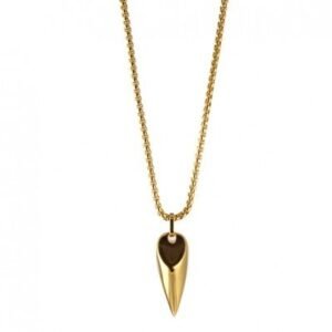 Stainless Steel Gold Pvd Dagger Pendant w/ Chain