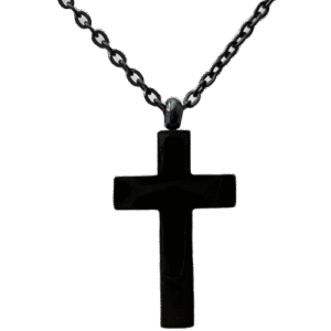 Stainless Steel Black PVD Chain with Cross Pendant