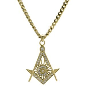 Men's Stainless Steel Gold PVD Mason Necklace