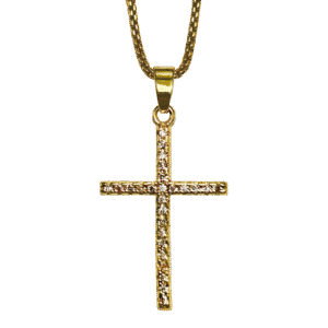 Stainless Steel Gold pvd Chain with Cross Pendant
