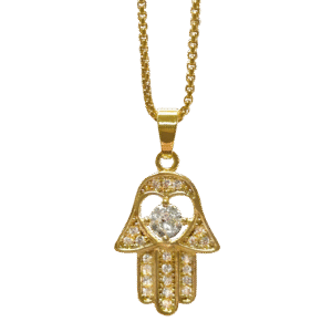 Stainless Steel Gold pvd Chain with Hamsa Pendant