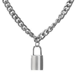 Stainless Steel Necklace with Lock Pendant
