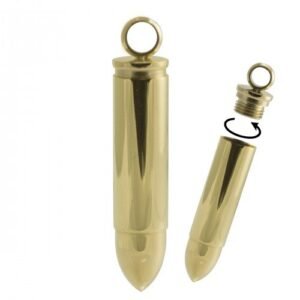Stainless Steel and Gold PVD Bullet Pendant