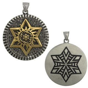 Stainless Steel Two tone Sun and Star Pendant