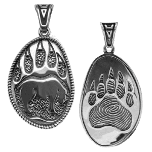 Stainless Steel Double Sided Bear Paw Pendant