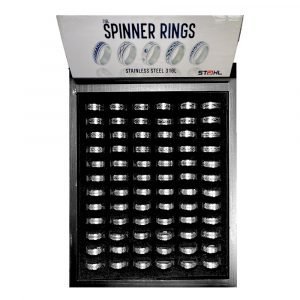 Display of 72 Assorted Spinner Rings