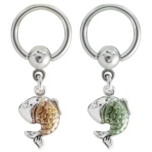 Surgical Steel Koi Fish Captive Ring