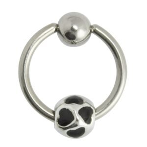Surgical Steel Heart Bead Captive Ring