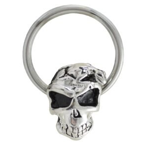 Surgical Steel Skull with Snake Head Captive Ring