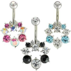 Surgical Steel Encrusted Designer Belly Ring