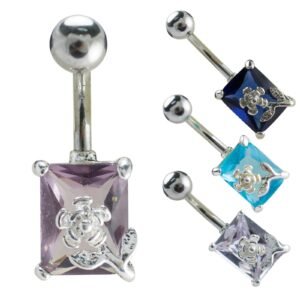 Surgical Steel Flower Belly Ring