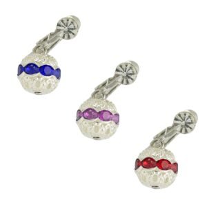 Surgical Steel Ear Cuff Dangle Ball Gem