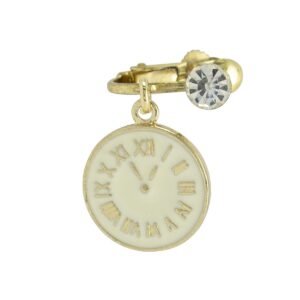 Surgical Steel Gold PVD Ear Cuff with Clock