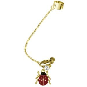 Gold Color CZ Lady Bug No Piercing