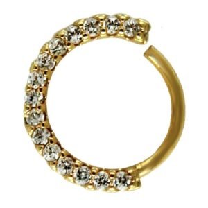 Front CZ Tragus / Cartilage Ear Hoop  - Gold