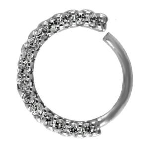 Front CZ Tragus / Cartilage Ear Hoop - Silver