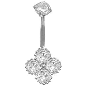 Surgical Steel Quatrefoil Belly Ring