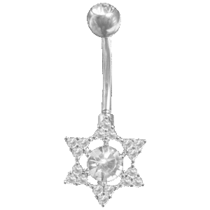 Surgical Steel Star of David Belly Ring