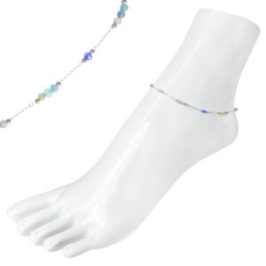 Stainless Steel Multi-Color Stones Anklet