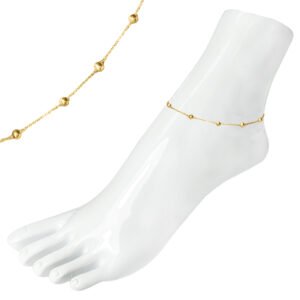 Gold Stainless Steel Ball & Chain Anklet