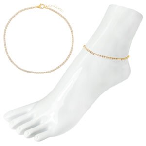 Gold Stainless Steel Tennis Anklet