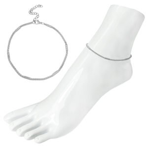 Stainless Steel Bar & Rolo Chain Anklet