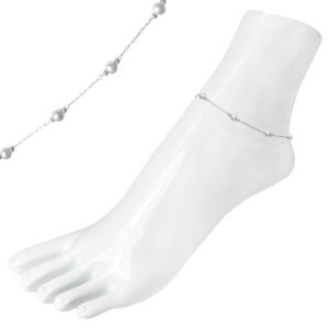 Stainless Steel Faux Pearls Anklets
