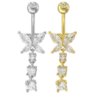 Surgical Steel Dangling Butterfly Belly Ring