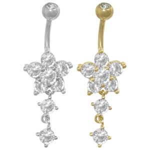 Surgical Steel Flower Belly Ring