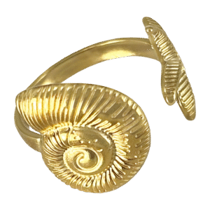 Adjustable Stainless Steel Seashell & Starfish Ring