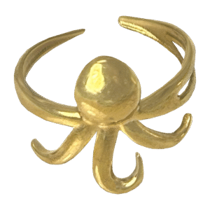 Adjustable Gold Stainless Steel Octopus Ring