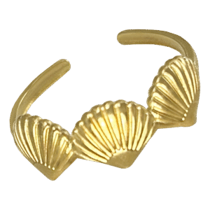 Adjustable Stainless Steel Three Shells Ring
