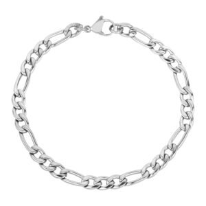 Stainless Steel Figaro Chain Bracelet