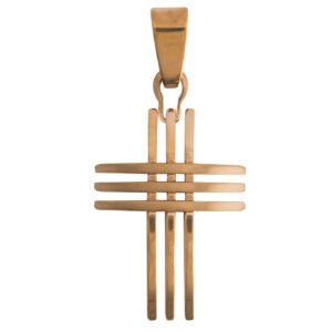 Stainless Steel Rose Gold PVD Cross